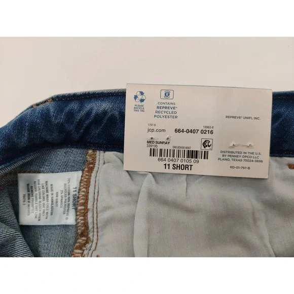 ARIZONA JEAN CO Jeans Women's Juniors Size 11 Short Blue Mid-Rise‎ Bootcut NWT - Picture 7 of 11